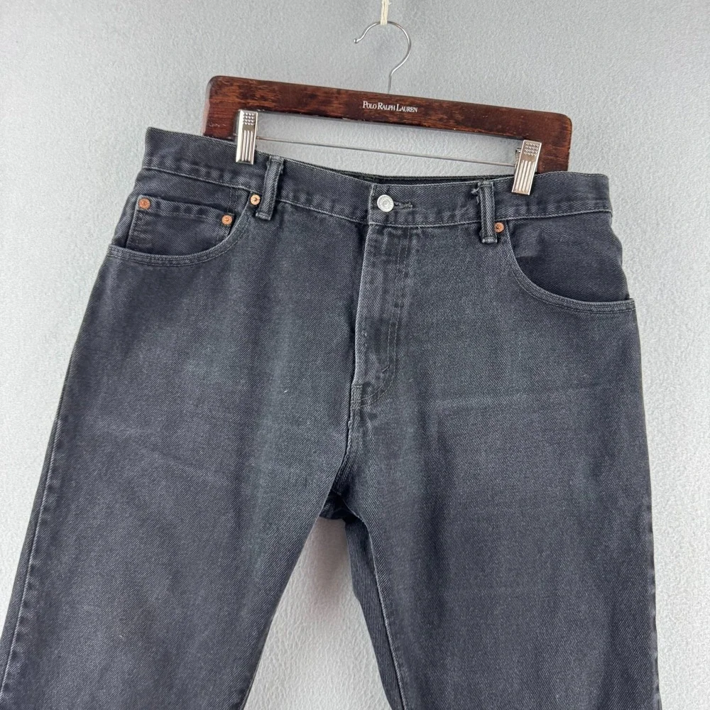 Levis Jeans Mens 36x34 (Fits 35x29) Black Denim 517 Bootcut